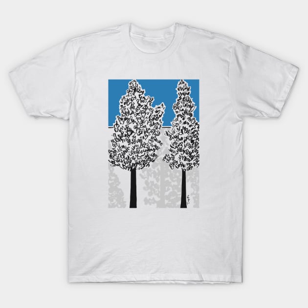 Trees and Shadows T-Shirt by Tegunn